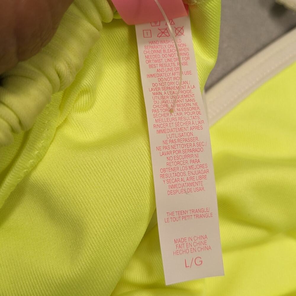 Victoria's Secret Bikini Top Women Large Butter Yellow String Y2K EUC - Picture 9 of 12
